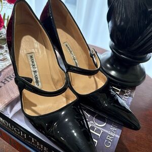 Manolo Blahnik Black Patent Leather Heels